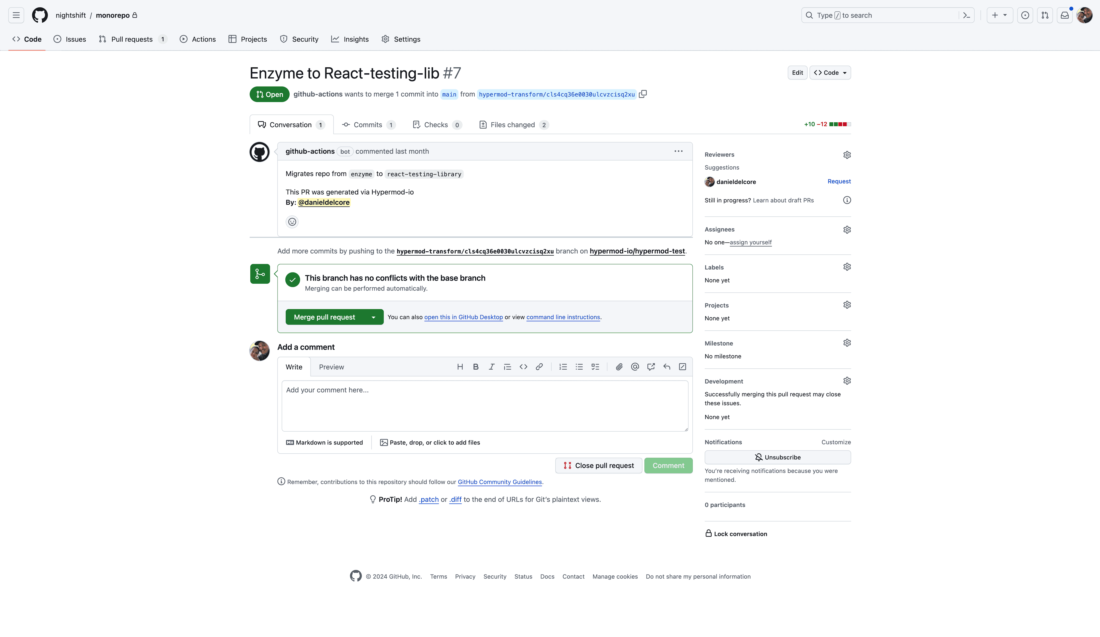 Pull request preview