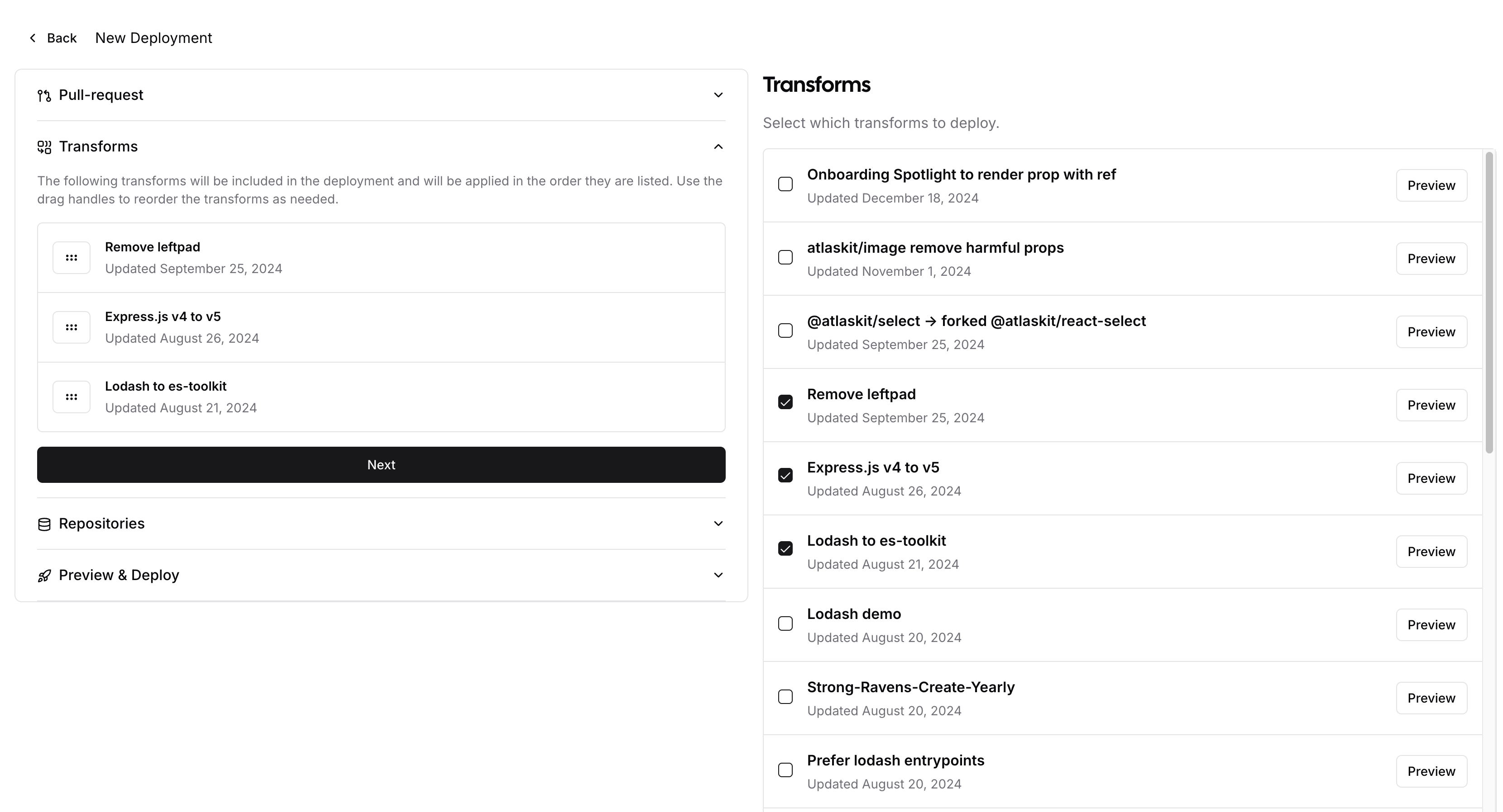 New Deployment Workflow